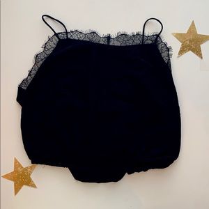 XS/S Zaful Black Lace Trimmed Crop Top🖤
